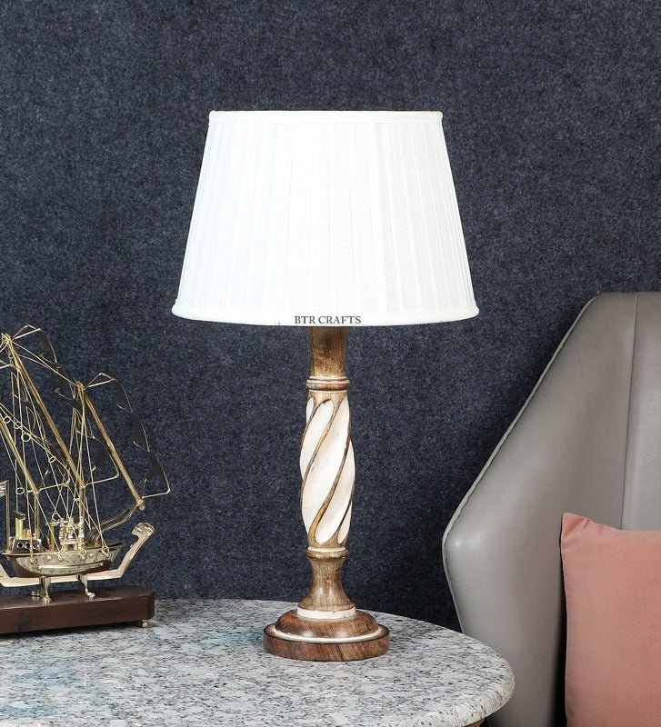 BTR CRAFTS Twister Wooden Table Lamp (Bulb Not Included) - Image 2