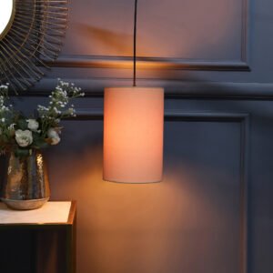 Cylinder Pendant/Hanging Ceiling Light Fixture Living Room, Dining Table, Lobby, Kitchen, Black Canopy