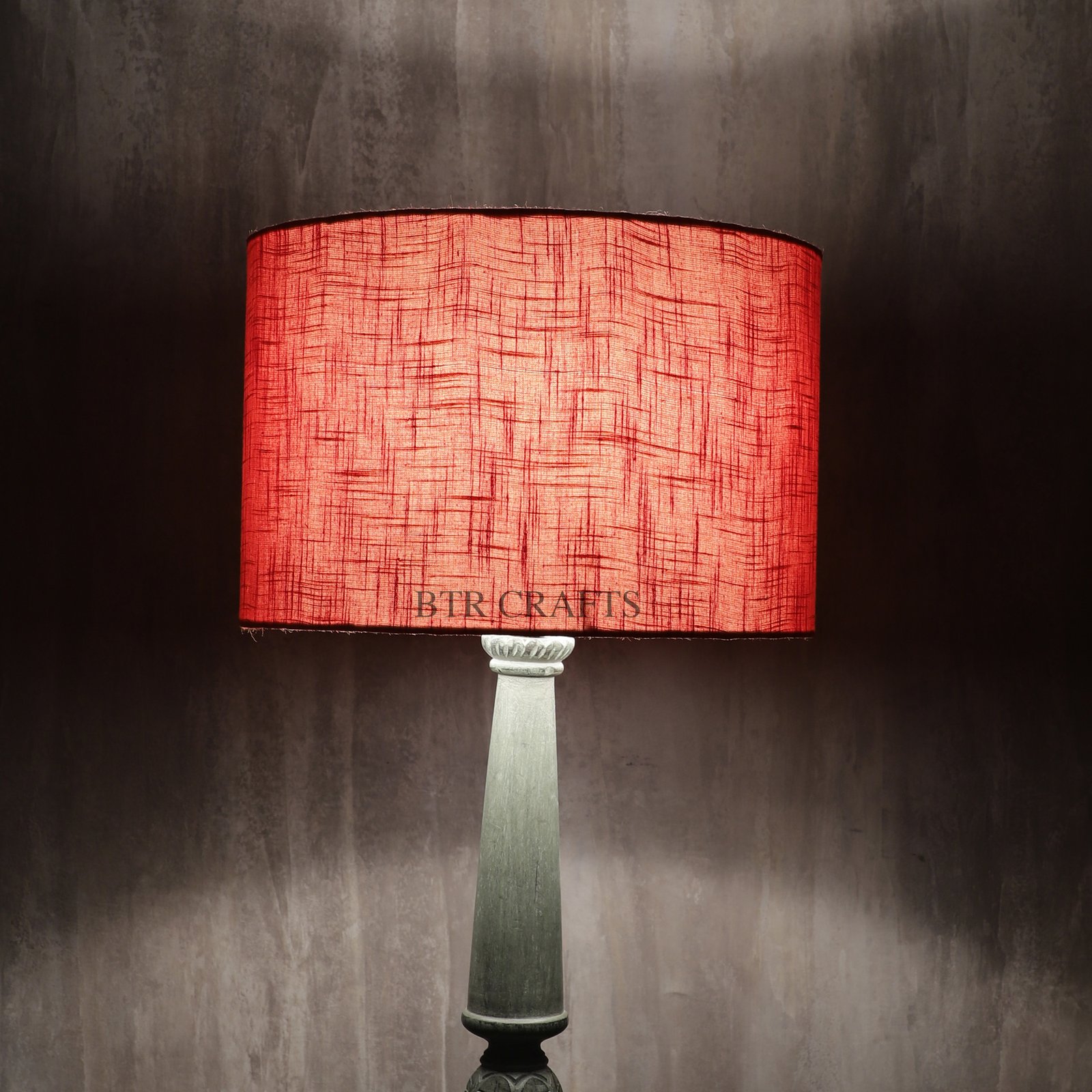 12 Inches Drum Lamp Shade, Suitable For Table and Floor Lamp(Red Texture)