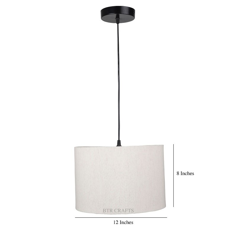 12 Inches Pendant/Hanging Ceiling Light Fixture, Flex Drum Shade for Bedroom, Kitchen, Living Room, Dining Table, Lobby, Kitchen, Black Canopy - Image 3