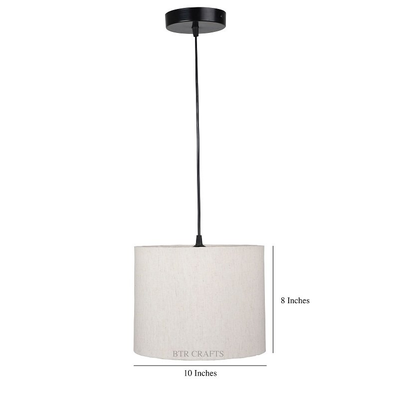 10 Inches Pendant/Hanging Ceiling Light Fixture, Flex Drum Shade for Bedroom, Kitchen, Living Room, Dining Table, Lobby, Kitchen, Black Canopy - Image 3