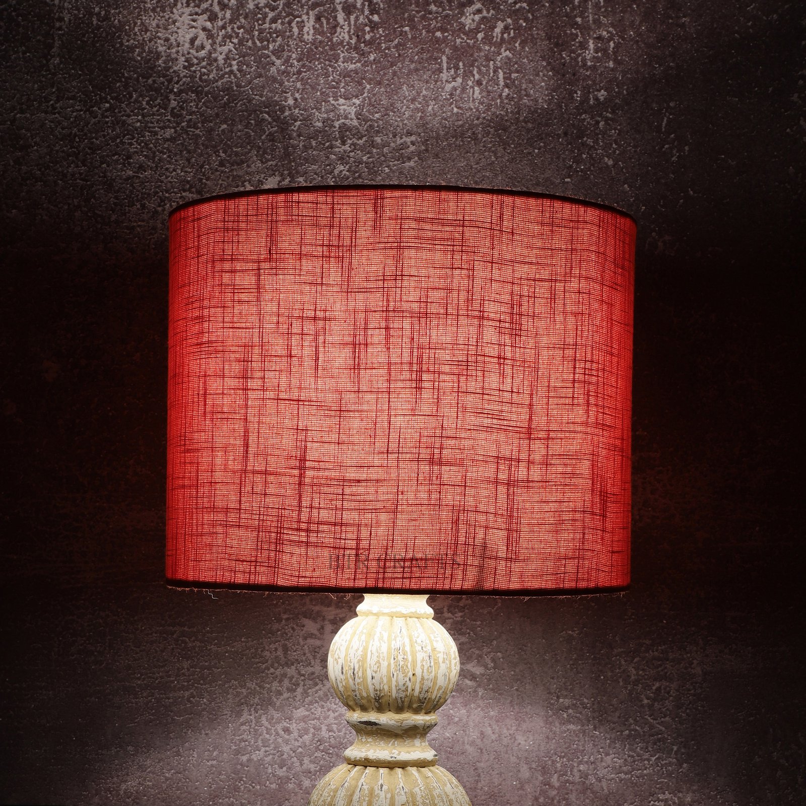 10 Inches Drum Lamp Shade, Suitable For Table and Floor Lamp(Red Texture)