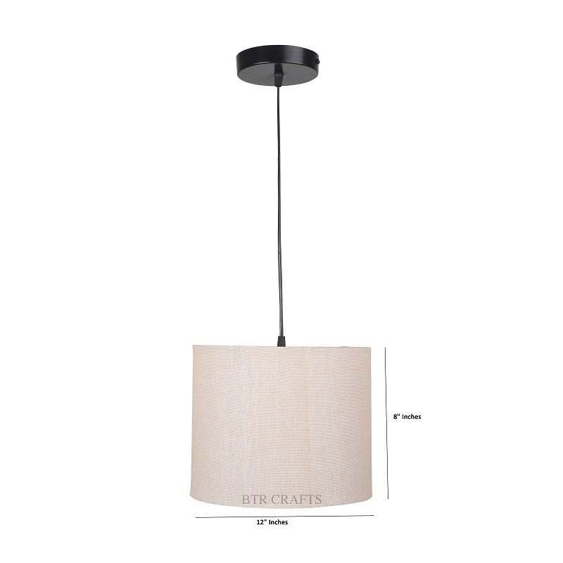 12 Inches Pendant/Hanging Ceiling Light Fixture, Premium Jute Drum Shade for Bedroom, Kitchen, Living Room, Dining Table, Lobby, Kitchen, Black Canopy - Image 4