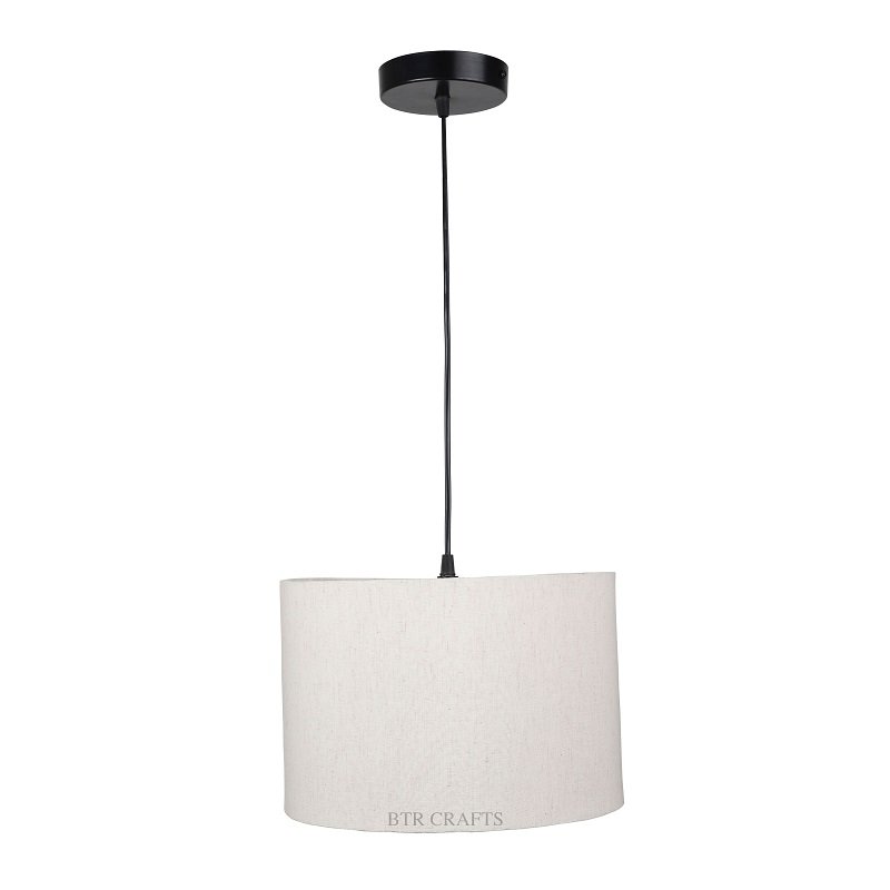 12 Inches Pendant/Hanging Ceiling Light Fixture, Flex Drum Shade for Bedroom, Kitchen, Living Room, Dining Table, Lobby, Kitchen, Black Canopy - Image 4