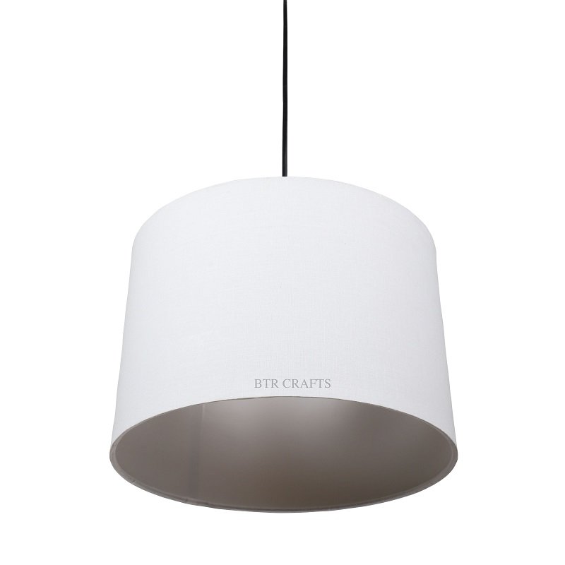 12 Inches Pendant/Hanging Ceiling Light Fixture, White Drum Shade for Bedroom, Kitchen, Living Room, Dining Table, Lobby, Kitchen, Black Canopy - Image 4