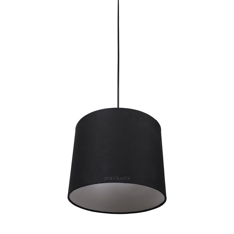 10 Inches Pendant/Hanging Ceiling Light Fixture, Black Drum Shade, for Bedroom, Kitchen, Living Room, Dining Table, Lobby, Kitchen, Black Canopy - Image 3