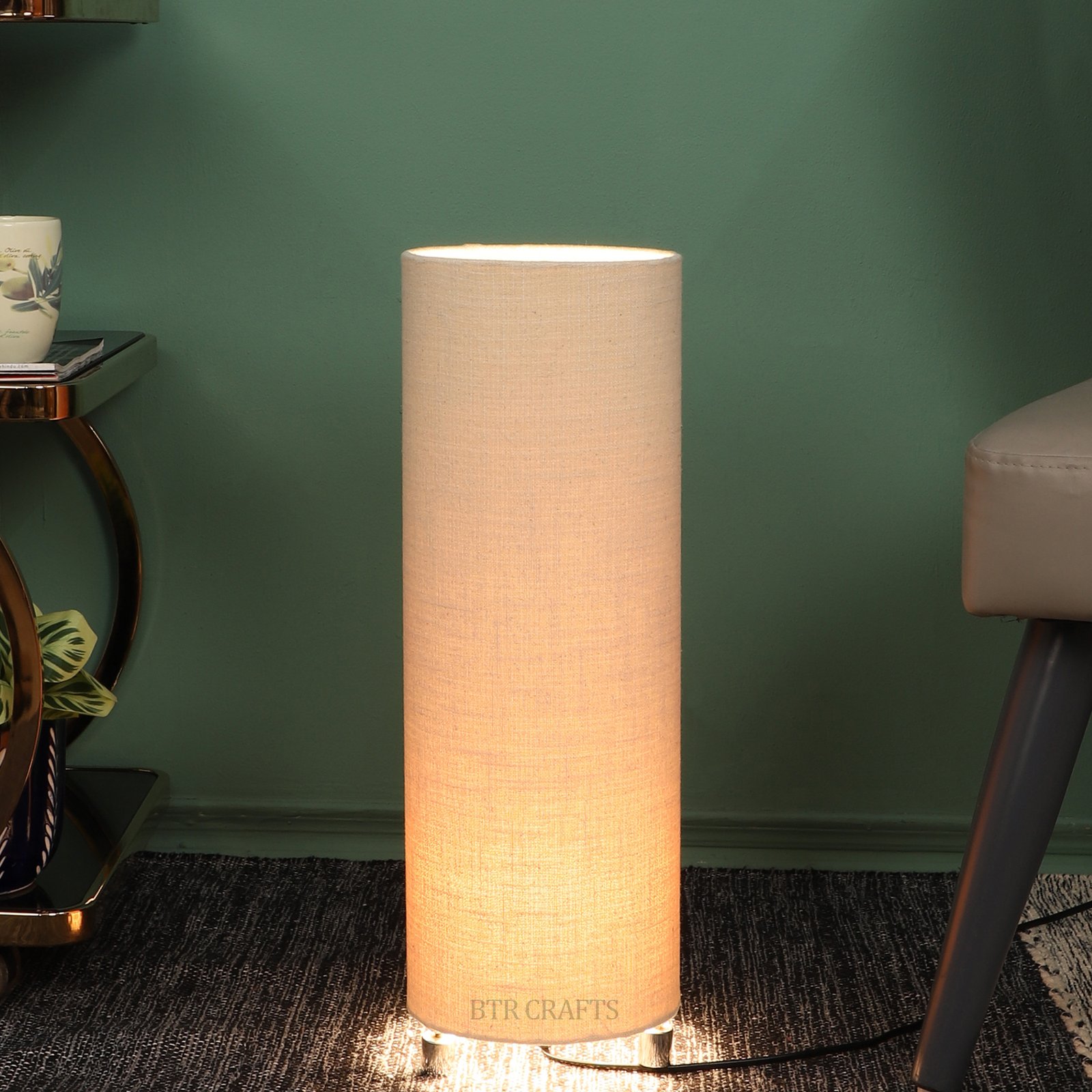 25" Flex Color Cylinder Shape Corner Decorative Floor Lamp With Metal Supporters - Pack Of 1