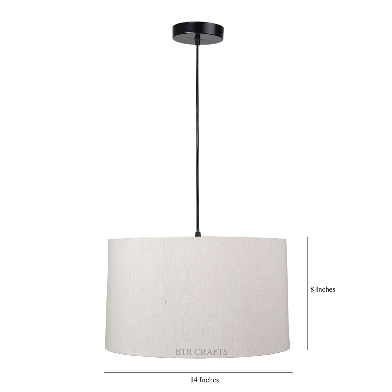 14 Inches Pendant/Hanging Ceiling Light Fixture, Flex Drum Shade for Bedroom, Kitchen, Living Room, Dining Table, Lobby, Kitchen, Black Canopy - Image 3