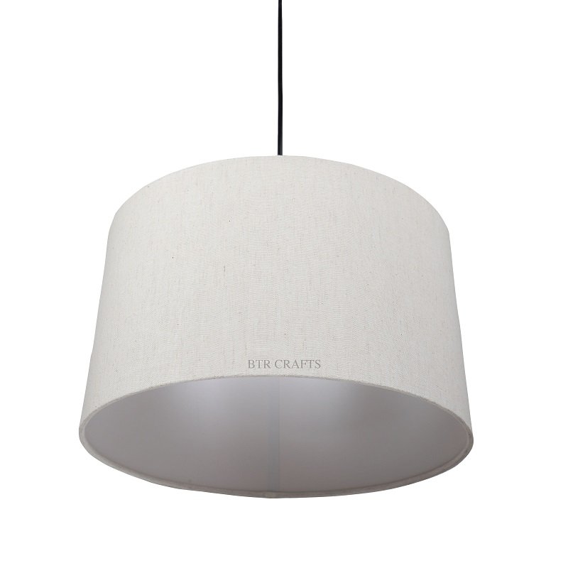 14 Inches Pendant/Hanging Ceiling Light Fixture, Flex Drum Shade for Bedroom, Kitchen, Living Room, Dining Table, Lobby, Kitchen, Black Canopy - Image 4