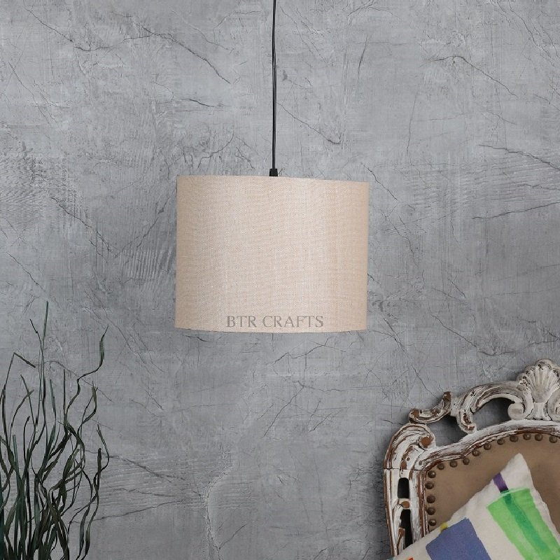 12 Inches Pendant/Hanging Ceiling Light Fixture, Premium Jute Drum Shade for Bedroom, Kitchen, Living Room, Dining Table, Lobby, Kitchen, Black Canopy - Image 2
