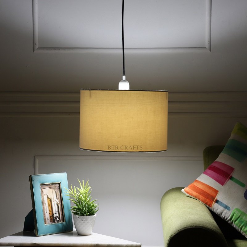 12 Inches Pendant/Hanging Ceiling Light Fixture, White Drum Shade for Bedroom, Kitchen, Living Room, Dining Table, Lobby, Kitchen, Black Canopy