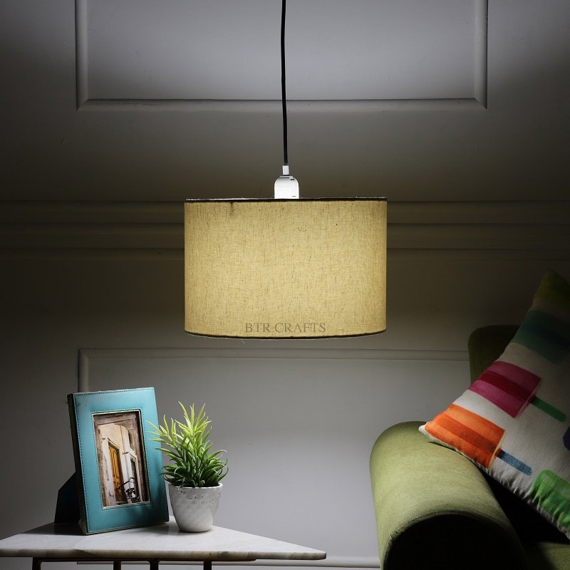 12 Inches Pendant/Hanging Ceiling Light Fixture, Flex Drum Shade, for Bedroom, Kitchen, Living Room, Dining Table, Lobby, Kitchen, Silver Canopy