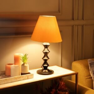 Metal Table Lamp With Conical Shade Suitable For Bedroom Office And Living Room, Pack Of 1(Complete Set)