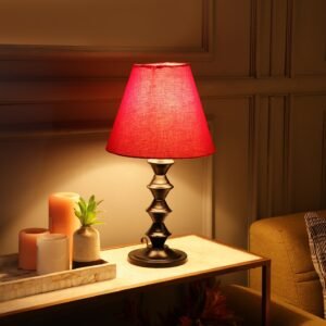 Metal Table Lamp With Conical Shade Suitable For Bedroom Office And Living Room, Pack Of 1(Complete Set)