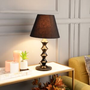 Metal Table Lamp With Conical Shade Suitable For Bedroom Office And Living Room, Pack Of 1(Complete Set)