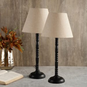 Metal Table Lamp Suitable For Bedroom Office And Living Room, Pack Of 2(Complete Set)