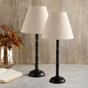 Metal Table Lamp Suitable For Bedroom Office And Living Room, Pack Of 2(Complete Set)