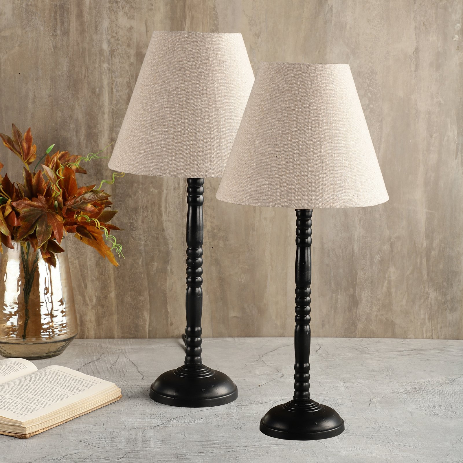 Metal Table Lamp Suitable For Bedroom Office And Living Room, Pack Of 2(Complete Set)