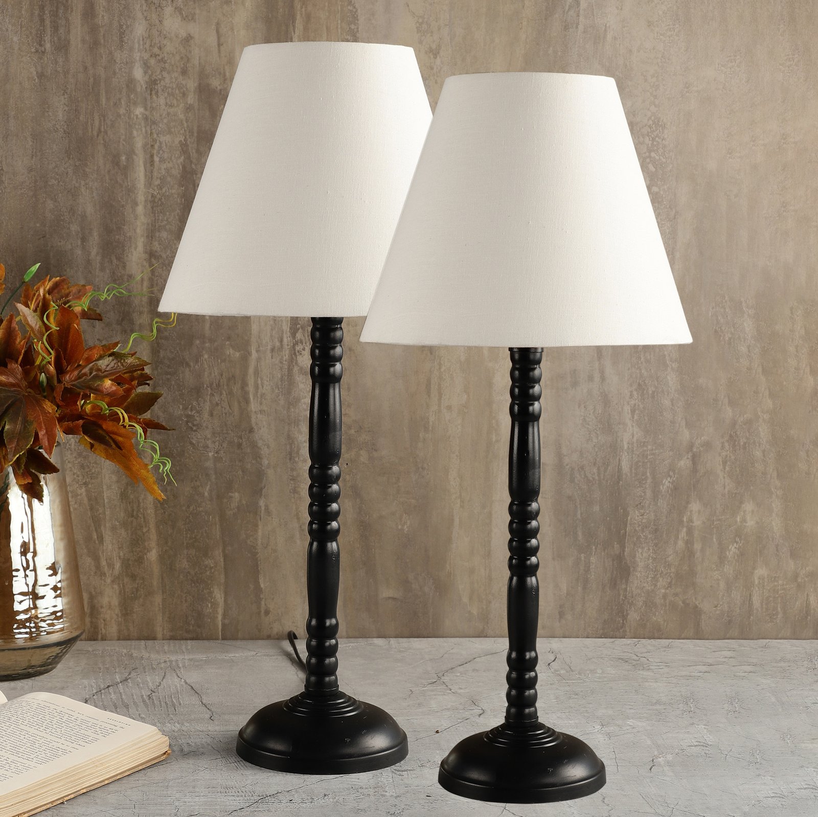 Metal Table Lamp Suitable For Bedroom Office And Living Room, Pack Of 2(Complete Set)