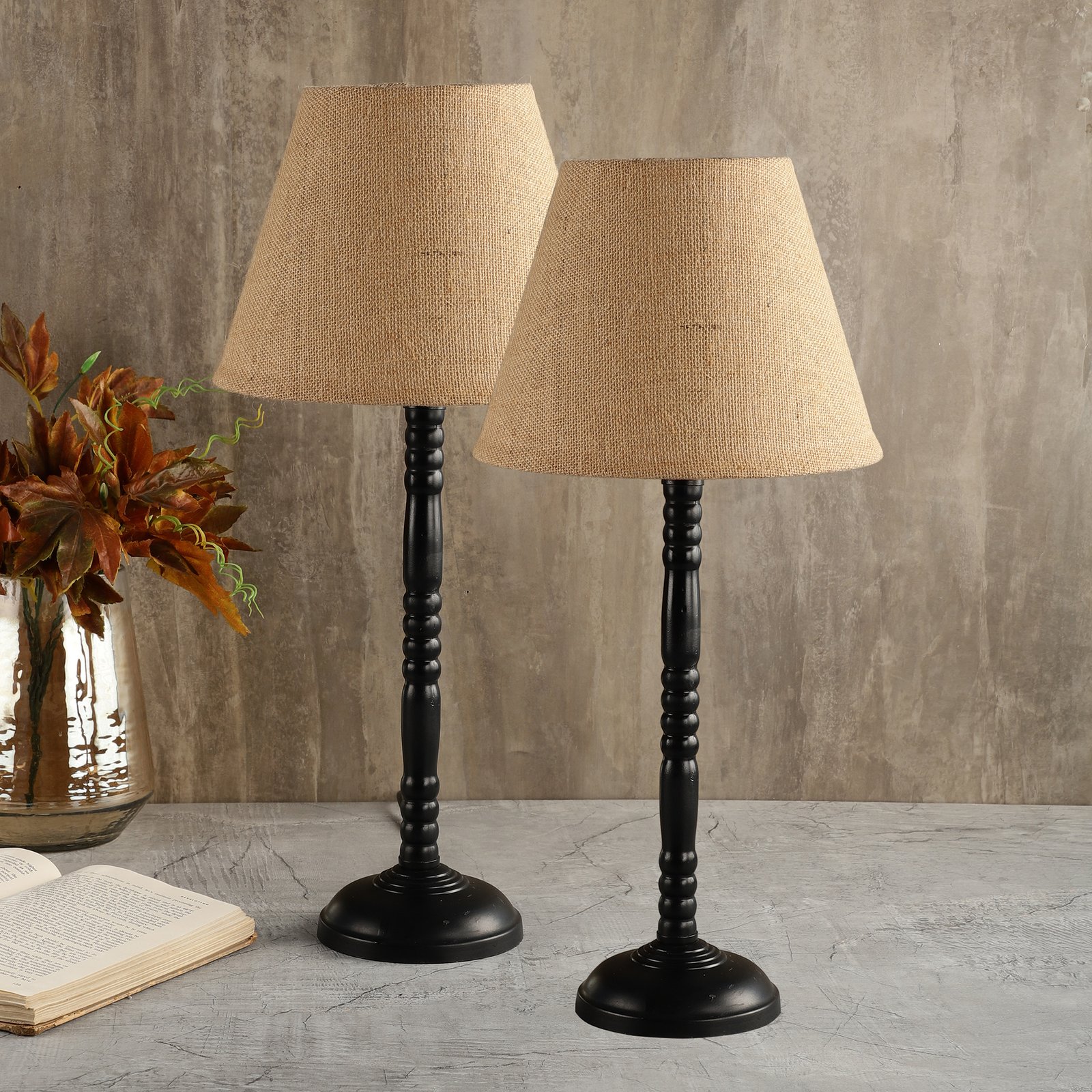 Metal Table Lamp Suitable For Bedroom Office And Living Room, Pack Of 2(Complete Set)