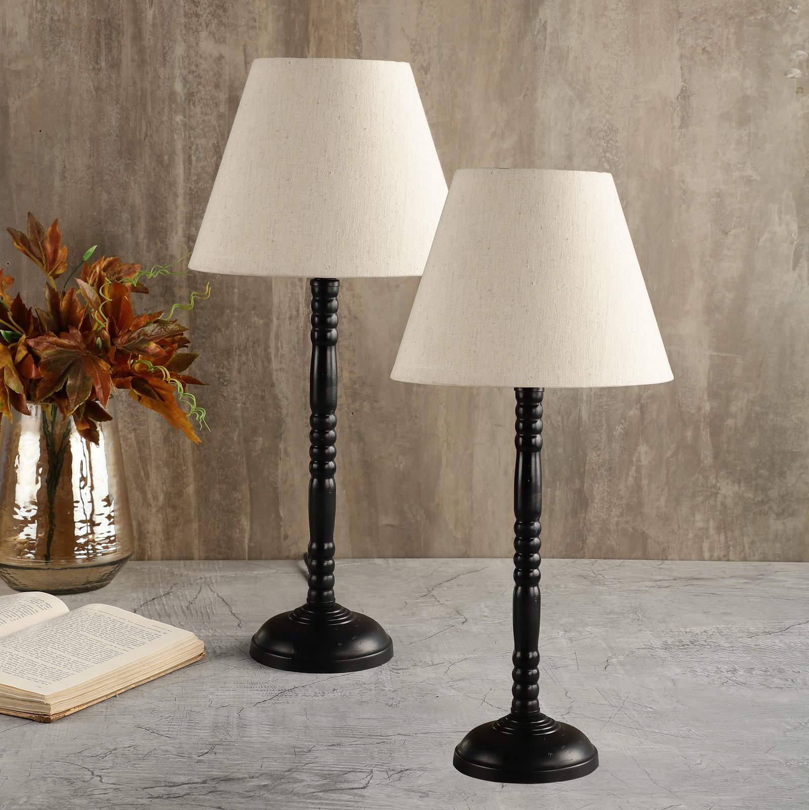 Metal Table Lamp Suitable For Bedroom Office And Living Room, Pack Of 2(Complete Set)