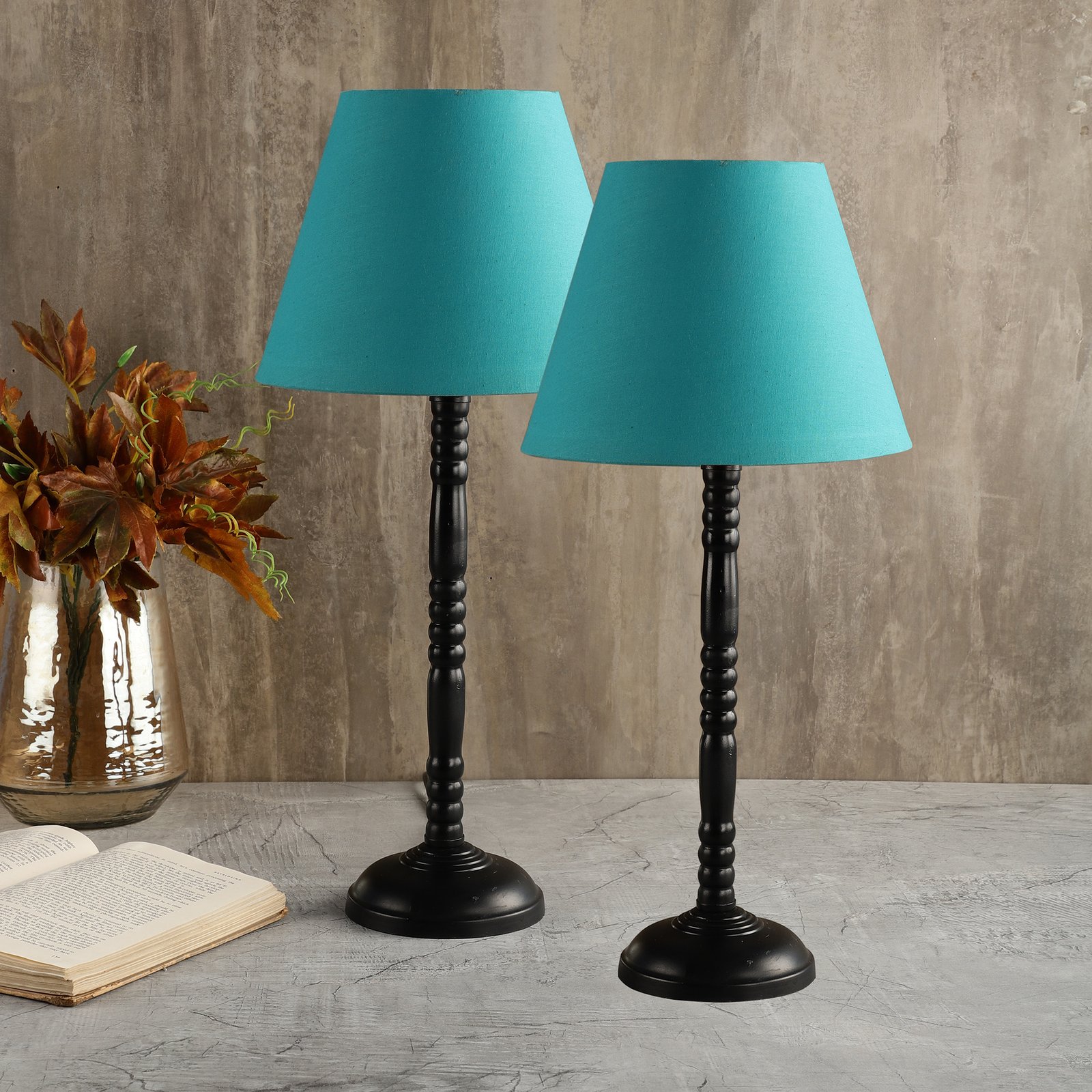 Metal Table Lamp Suitable For Bedroom Office And Living Room, Pack Of 2(Complete Set)