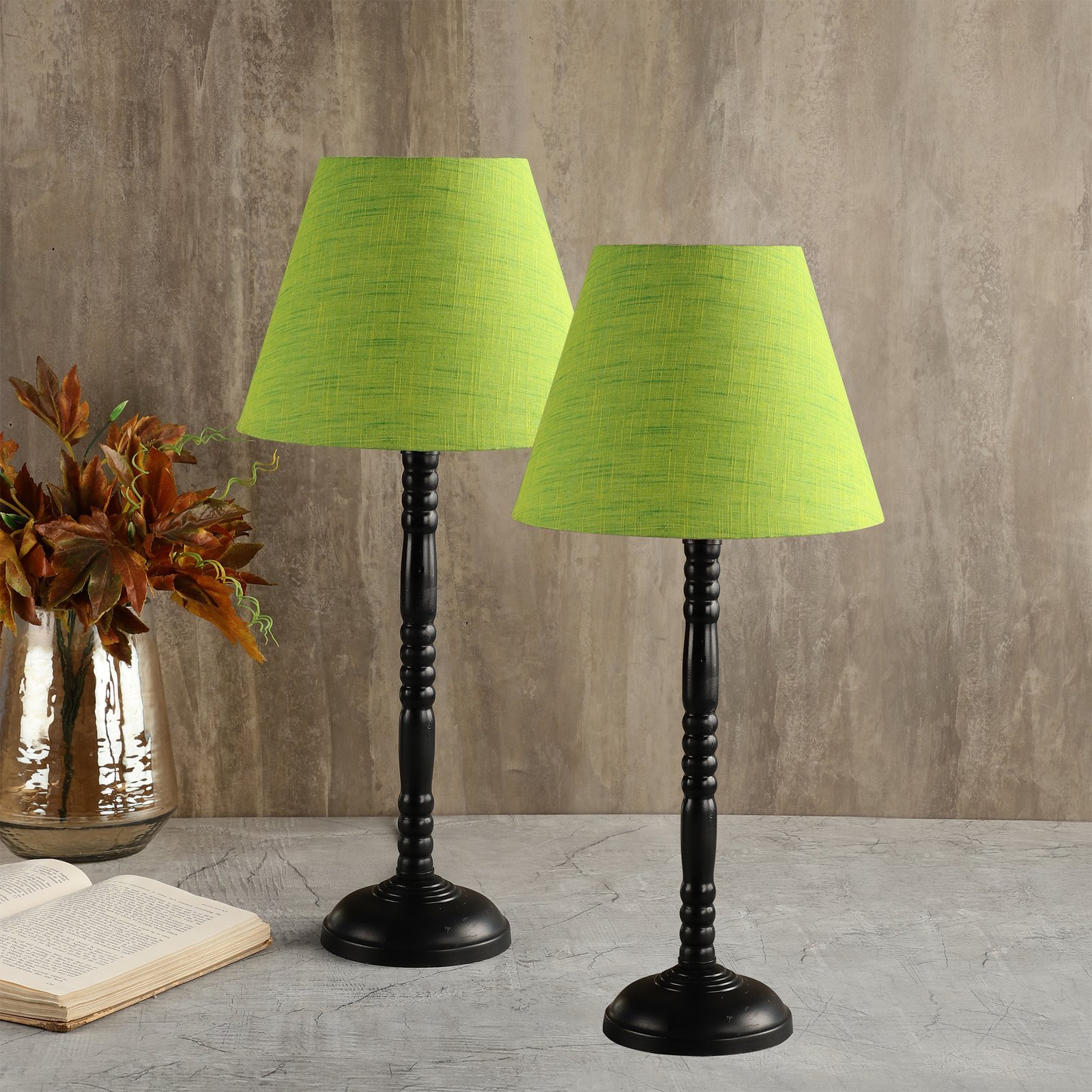 Metal Table Lamp Suitable For Bedroom Office And Living Room, Pack Of 2(Complete Set)
