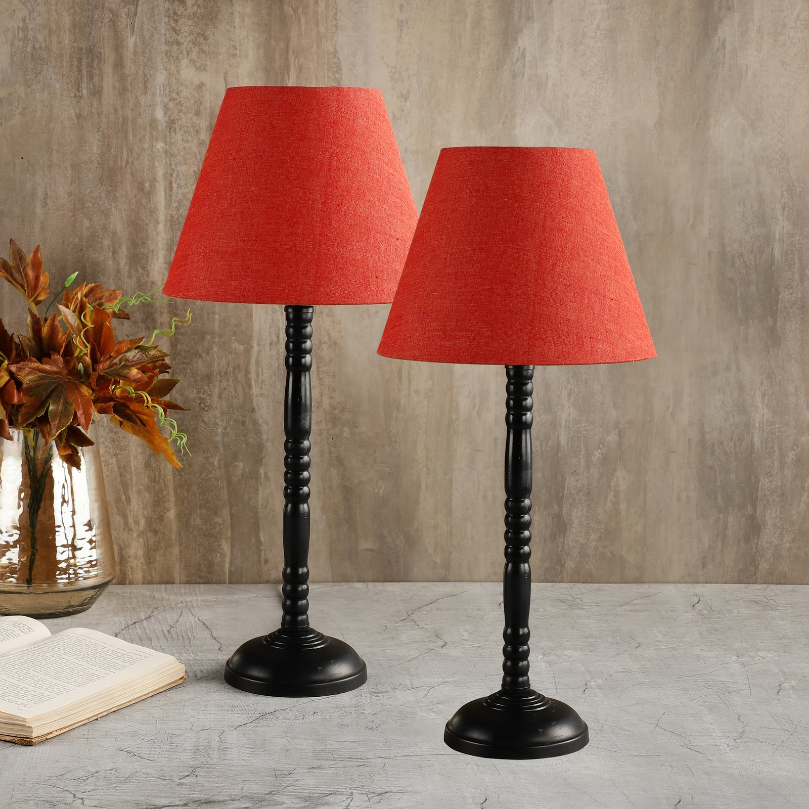 Metal Table Lamp Suitable For Bedroom Office And Living Room, Pack Of 2(Complete Set)