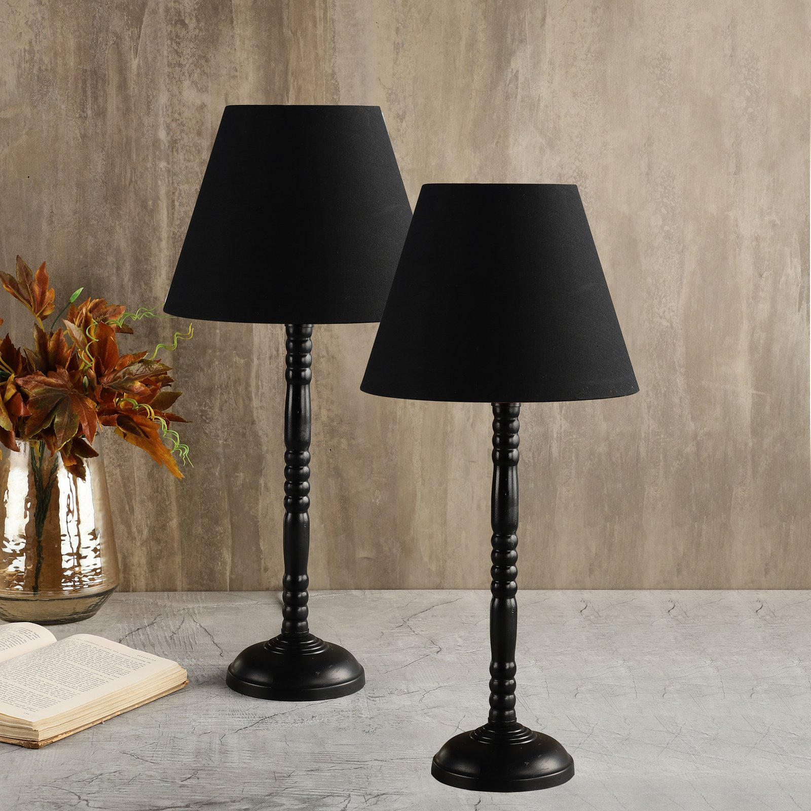 Metal Table Lamp Suitable For Bedroom Office And Living Room, Pack Of 2(Complete Set)