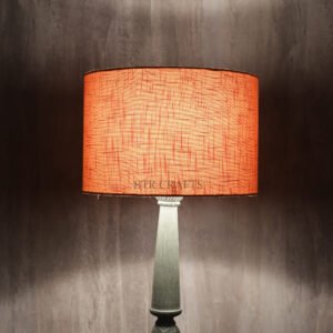 12 Inches Drum Lamp Shade, Suitable For Table and Floor Lamp(Orange Texture)