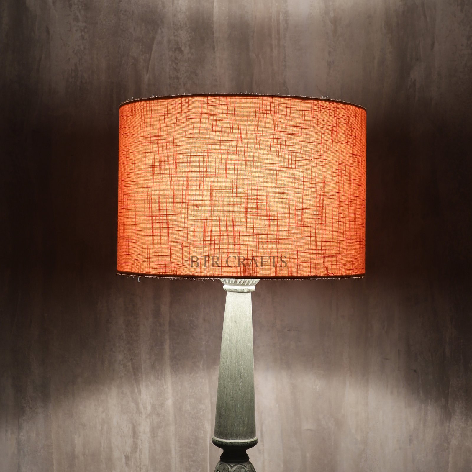 12 Inches Drum Lamp Shade, Suitable For Table and Floor Lamp(Orange Texture)