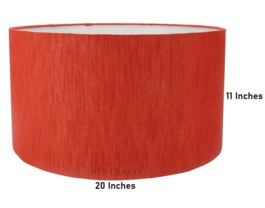 20 Inches Drum Lamp Shade, Suitable For Table and Floor Lamp(Red Texture) - Image 4
