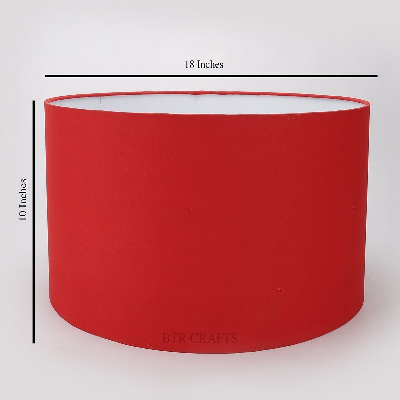 18 Inches Drum Lamp Shade, Suitable For Table and Floor Lamp(Red) - Image 3