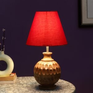 Natural Wood Matki Table Lamp Suitable For Bedroom Office And Living Room, Pack Of 1(Complete Set)