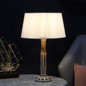 Vintage Wooden Table Lamp Suitable For Bedroom Office And Living Room, Pack Of 1(Complete Set)