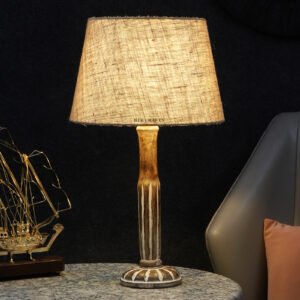Vintage Wooden Table Lamp Suitable For Bedroom Office And Living Room, Pack Of 1(Complete Set)