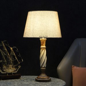 Twister Wooden Table Lamp Suitable For Bedroom Office And Living Room, Pack Of 1(Complete Set)