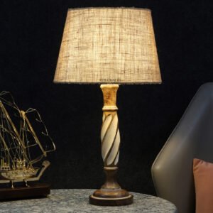 Twister Wooden Table Lamp Suitable For Bedroom Office And Living Room, Pack Of 1(Complete Set)