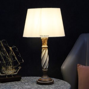 Twister Wooden Table Lamp Suitable For Bedroom Office And Living Room, Pack Of 1(Complete Set)