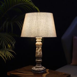 Retro Wooden Table Lamp Suitable For Bedroom Office And Living Room, Pack Of 1(Complete Set)