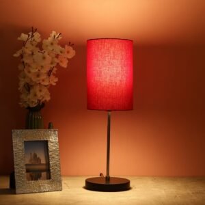 Silver Metal Table Lamp Suitable For Bedroom Office And Living Room, Pack Of 1(Complete Set)