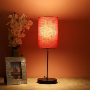 Silver Metal Table Lamp Suitable For Bedroom Office And Living Room, Pack Of 1(Complete Set)