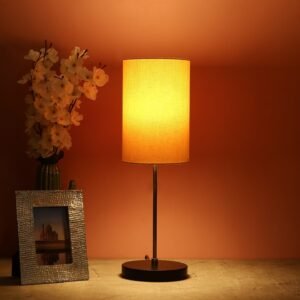 Silver Metal Table Lamp Suitable For Bedroom Office And Living Room, Pack Of 1(Complete Set)