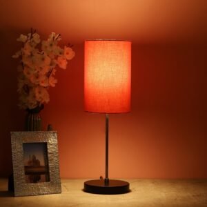 Silver Metal Table Lamp Suitable For Bedroom Office And Living Room, Pack Of 1(Complete Set)