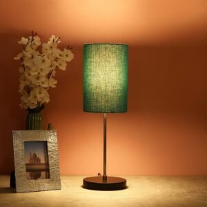 Silver Metal Table Lamp Suitable For Bedroom Office And Living Room, Pack Of 1(Complete Set)