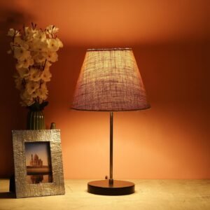 Silver Metal Table Lamp Suitable For Bedroom Office And Living Room, Pack Of 1(Complete Set)