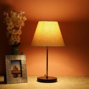 Silver Metal Table Lamp Suitable For Bedroom Office And Living Room, Pack Of 1(Complete Set)