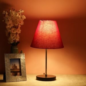 Silver Metal Table Lamp Suitable For Bedroom Office And Living Room, Pack Of 1(Complete Set)