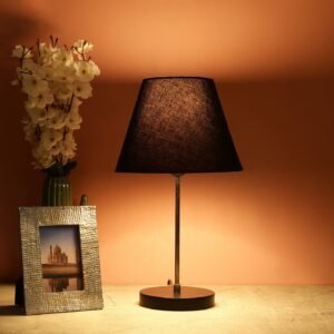 Silver Metal Table Lamp Suitable For Bedroom Office And Living Room, Pack Of 1(Complete Set)