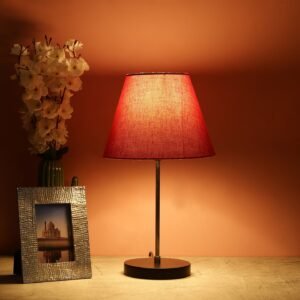 Silver Metal Table Lamp Suitable For Bedroom Office And Living Room, Pack Of 1(Complete Set)